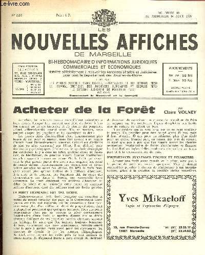 N2255 - Du 10 au 16 Aot 78 - LES NOUVELLES AFFICHES DE MARSEILLE : Acheter de la Fort, par C. Volney - Le futur rgime complmentaire d'assurance vieillesse des artisans - 54e foire internationale de Marseille,etc.
