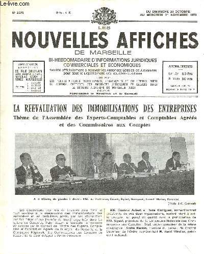 N2275 - Du 29 Octobre au 1er Novembre 1978 - LES NOUVELLES AFFICHES DE MARSEILLE : La rvaluation des immobilisations des entreprises - Thme de l'Assemble des Experts-Comptables et Comptables agres et des commissaires aux comptes - 