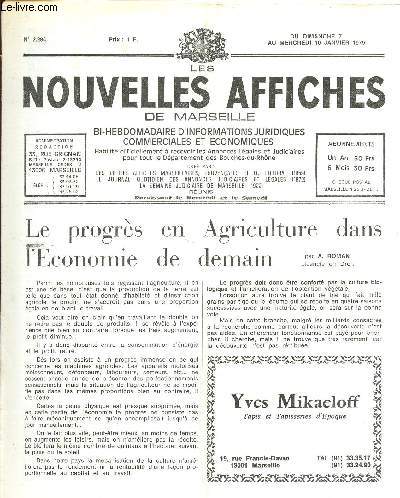 N2294 - Du 7 au 10 Janvier 1979 - LES NOUVELLES AFFICHES DE MARSEILLE : Le progrs en Agriculture dans l'Economie de demain, par A. Roman - Un rgime complmentaire d'assurance vieillesse et survivants pour les Avocats -etc.