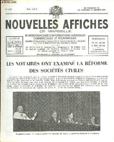 N2300 - Du 28 au 31 Janvier 1979 - LES NOUVELLES AFFICHES DE MARSEILLE : Les notaires ont examin la rforme des socits civiles - 42.128 salaris bnficaires de la 