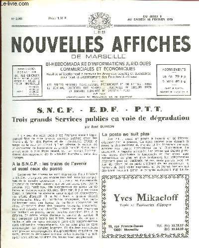 N2303 - Du 8 au 10 fvrier 1979 - LES NOUVELLES AFFICHES DE MARSEILLE : S.N.C.F. - E.D.F. - P.T.T. Trois grands services publics en voie de dgradation, par R. Quinson - Dlgation de la Commission Rgionale des conseils juridiques ...