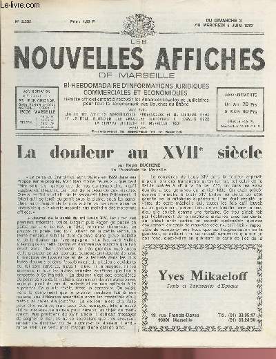 N2335 - Du 3 au 6 Juin 1979 - LES NOUVELLES AFFICHES DE MARSEILLE : La douleur au XVIIe sicle, par R. Duchene - Crozet : A cheval entre le ralisme et le surralisme - Le XXXIIIe festival d'Avignon,etc.