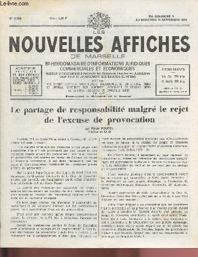 N2359 - Du 9 au 12 Septembre 1979 - LES NOUVELLES AFFICHES DE MARSEILLE : Le partage de responsabilir malgr le rejet de l'excuse de porvocation, par P. Poucel - Ces 