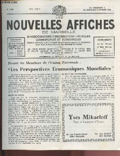 2399 - Du 3 au 6 Fvrier 1980 - LES NOUVELLES AFFICHES DE MARSEILLE : Devant les Membres de l'Union Patronale : 
