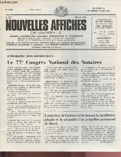 2526 - Du 14 au 16 Mai 1981 - LES NOUVELLES AFFICHES DE MARSEILLE : Le 77e congrs National des Notaires - Les nouveaux techniciens du Commerce International - la provence et l'Ordre de Malte, par C. Artaud,etc.