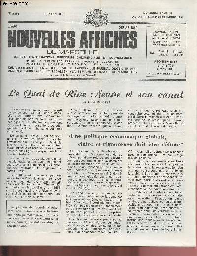 2553 - Du 27 Aot au 2 Septembre 1981 - LES NOUVELLES AFFICHES DE MARSEILLE : Le quai de rive-Neuve et son canal, par G; gugliotta - 
