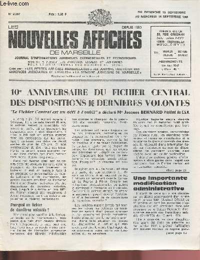 2557 - Du 13 au 16 Septembre 1981 - LES NOUVELLES AFFICHES DE MARSEILLE :
