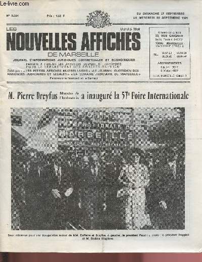 2561 - Du 27 au 30 Septembre 1981 - LES NOUVELLES AFFICHES DE MARSEILLE :