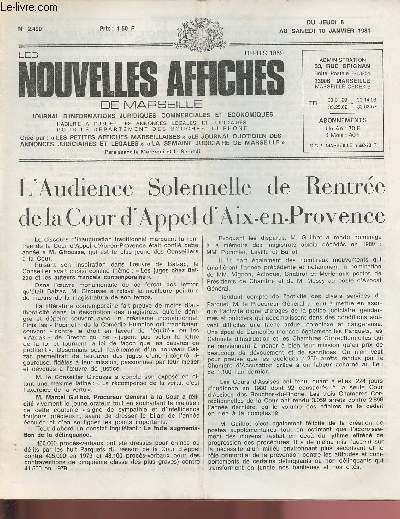 2490 - Du 8 au 10 Janvier 1981 - LES NOUVELLES AFFICHES DE MARSEILLE : L'Audience Solennelle de Rentre de la Cour d'Appel d'Aix-en-Provence - prophte et Aptre Lanza del Vato nous a quitts - Mgr Etchegaray : 