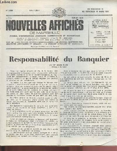 2509 - Du 15 au 18 Mars 1981 - LES NOUVELLES AFFICHES DE MARSEILLE : Responsabilit du Banquier, par Me Arlette Blum - Les P.M.E pourront bnficier plus facilmeent de l'assurance-prospection des marchs trangers - Genevive Honnorat...