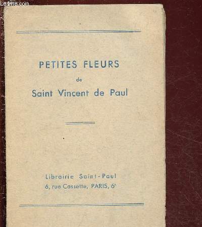 PETITES FLEURS DE SAINT VINCENT DE PAUL