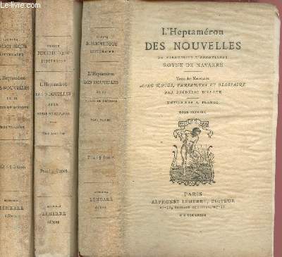 L'HEPTAMERON DES NOUVELLES - TOMES I, II ET III - TROIS VOLUMES