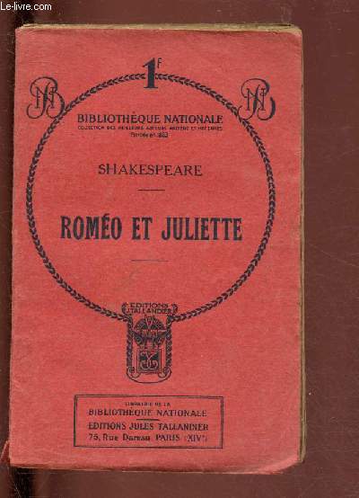ROMEO ET JULIETTE / BIBLIOTHEQUE NATIONALE