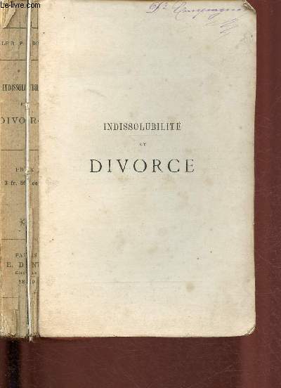 INDISSOLUBILITE ET DIVORCE -CONFERENCE DE SAINT-PHILIPPE DU ROULE