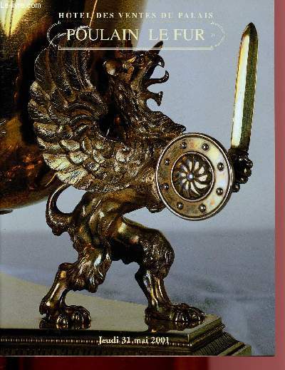 CATALOGUE DE VENTE AUX ENCHERES - 31 MAI 2001 - PARIS - HOTEL DES VENTES DU PALAIS DES CONGRES : BIJOUX ANCIENS ET MODERNES, OBJETS DE VITRINES, MINIATURES, MONTRES, ORFEVRERIE ANCIENNE, ARGENTERIE MODERNE, METAL ARGENTE