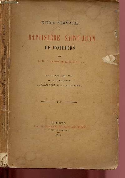 ETUDE SOMMAIRE DU BAPTISTERE SAINT-JEAN DE POITIERS