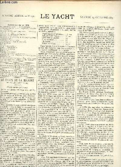 N292- 13 OCTOBRE 1883 - LE YACHT : Le corp de la marine et les corps auxiliaires - Le Club nautique de Nice - Les transformations du yacht amricain,etc.