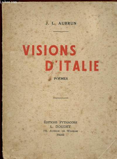 VISIONS D'ITALIE - POEMES