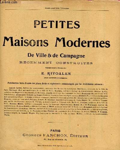 PETITES MAISONS MODERNES DE VILLE & DE CAMPAGNE RECEMMENT CONSTRUITES - LIVRAISON N34