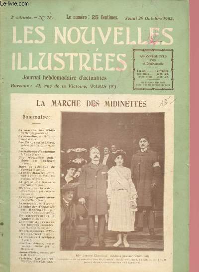 N75 - JEUDI 29 OCTOBRE 1903 - LES NOUVELLES ILLUSTREES : Une rvolution politique au Vatican - La grve des tisseurs du Nord - Le culte des Trpasss en Bretagne - Comment apprendre les langues vivantes, par Maurice Normand,etc.