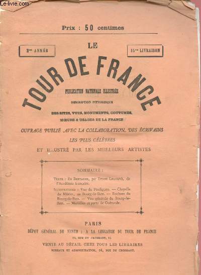 2me ANNEE - 85EME LIVRAISON - LE TOUR DE FRANCE : En Bretagne, par Ernest Legouv -