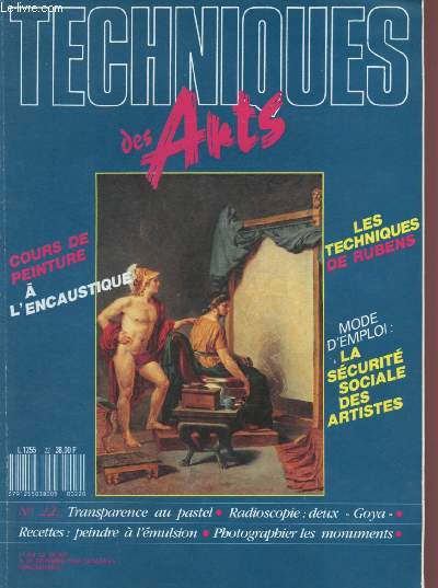 N22 - NOVEMBRE 1989- TECHNIQUES DES ARTS : La peinture  l'encaustique - Le pastel et la trasnparence - Comment photographier les monuments - Hugo de Solo : l'enluminure contemporaine,etc.