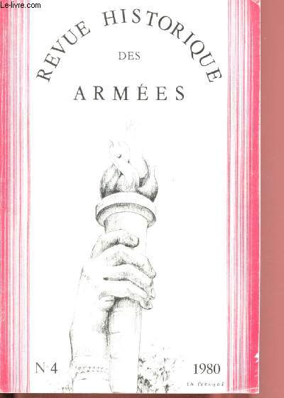 N4 - 1980 - REVUE HISTORIQUE DES ARMEES : Danger arien et architecture du IIIe Reich, par M. Cluet - L'aide arienne  la Finlande (Nov 1939-Mars 1940) - La guerre d'Indochine par le gnral Yves Gras, etc.
