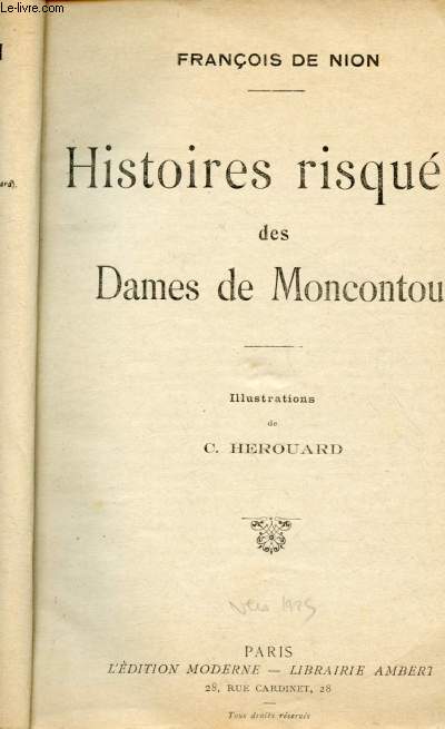 HISTOIRES RISQUEES DES DAMES DE MONCONTOUR