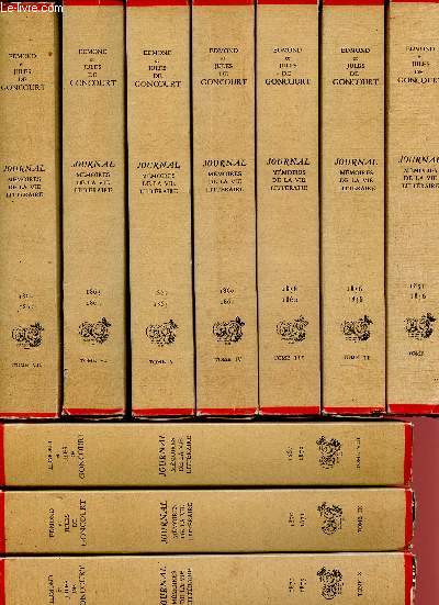 JOURNAL - MEMOIRES DE LA VIE LITTERAIRE - 22 VOLUMES - TOMES I, II , III, IV, V, VI, VII, VIII, IX, X, XI, XII, XIII, XIV, XV, XVI, XVII, XVIII, XIX, XX, XXI ET XXII -