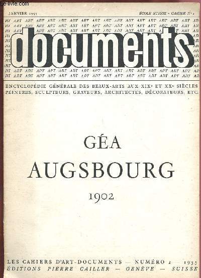 N2 - 1955 LES CAHIERS D'ART-DOCUMENTS GEA AUGSBOURG 1902