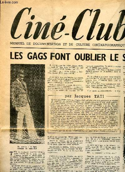N3 - MARS-AVRIL 1950 - CINE-CLUB : Les gags font oublier le scnario - Mack Sennett et la naissance du burlesque amricain - Une nouvelle cole franaise du film comique ? -etc.