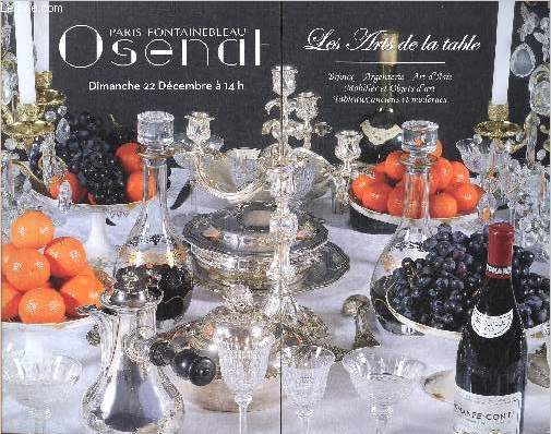 CATALOGUE DE VENTES AUX ENCHERES - 22 DECEMBRE - PARIS F Bijoux, argenterie - art d'asie - mobilier et objets d'art FONTAINEBLEAU OSENAT : Bijoux, argenterie - art d'asie - mobilier et objets d'art