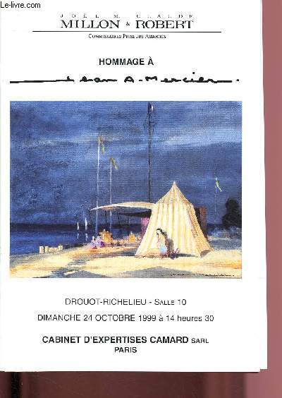 CATALOGUE DE VENTES AUX ENCHERES - 24 OCTOBRE 1999  - HOTEL DROUOT - PARIS : Hommage  Jean Mercier