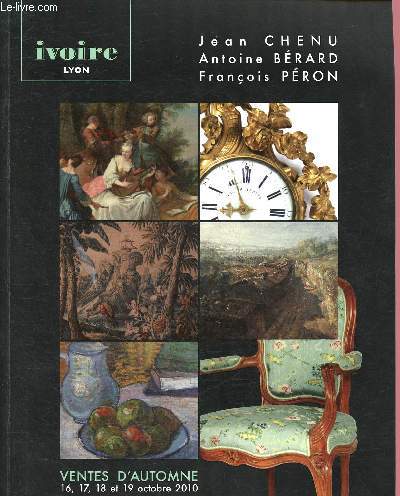 CATALOGUE DE VENTES AUX ENCHERES - 16, 17, 18 ET 19 OCTOBRE 2010 - IVOIRE LYON : Bijoux anciens et modernes, tableaux anciens, cramiques, argenterie, objets d'art et mobilier ancien, tapis, tapisserie, tableau XIXme, tableaux modernes, cole lyonnaise