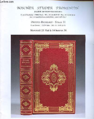 CATALOGUE DE VENTES AUX ENCHERES - 23 MAI 2007  - DROUOT RICHELIEU - PARIS : Livres anciens et du XIXe - ditions originales du XXe sicle et livres illustrs modernes
