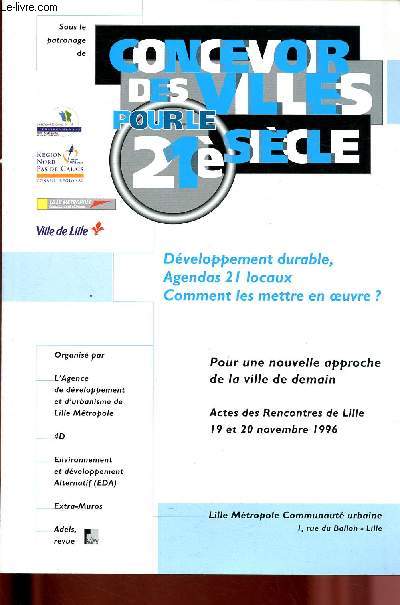 Concevoir des villes pour le 21e sicle - Lille mtropole - Fvrier 1998