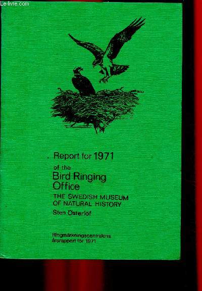 Report for 1971 of the Bird Ringing Office