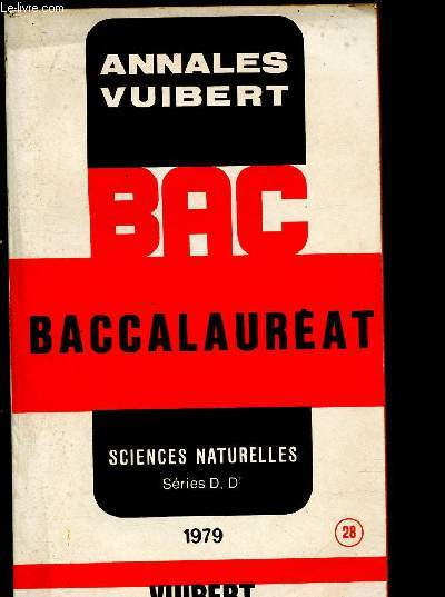Annales de Baccalaurat - Sciences naturelles - Sries D, D'