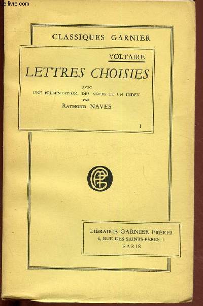 Lettres choisies - tome I