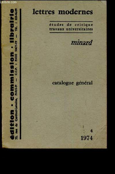 1974 Catalogue lettre moderne - 4 - J. Minard Michel - 1974 - Afbeelding 1 van 1