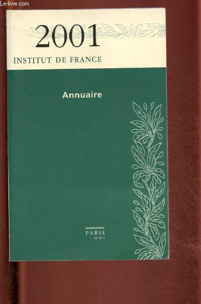 Institut de France - Annuaire 2001