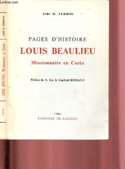 Pages d'histoire Louis Beaulieu - Missionnaire en Core
