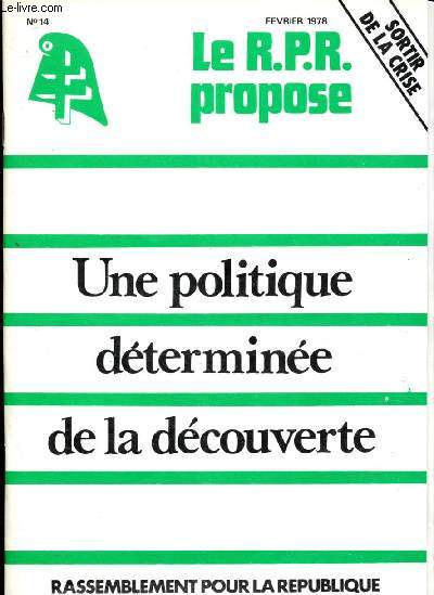 Rassemblement pour la Rpublique - N14 - fvrier 1978 : Une politique dtermine de la dcouverte