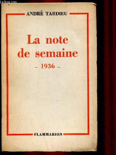 La note de semaine 1936