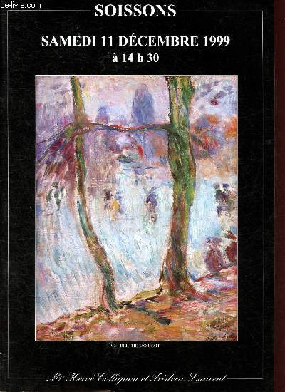 Catalogue de vente aux enchres : 11 dcembre 1999 - Soissons : beaux tableaux modernes et sculptures, meubles, objets d'art, bijoux, tapis, verreries par Lepage