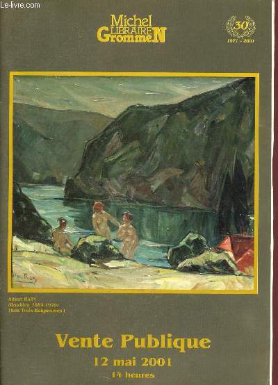 Catalogue de vente aux enchres : 12 mai 2001 - Htel de sventes - Elyse: Beaux-arts - belles lettres - livres illustrs modernes - histoire - rvolution & Empire & Art militaire & Costumes - Histoire des sciences & Techniques - photographies anciennes