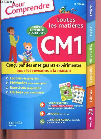 Toutes les matires CM1 - Nouveaux programmes - Pour comprendre -Manuel de l'enfant + le Guide parent