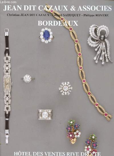 Catalogue de ventes aux enchres - 13 dcembre  - Htel des ventes rive droite - Bordeaux : bijoux anciens et modernes, argenterie, mtal argent