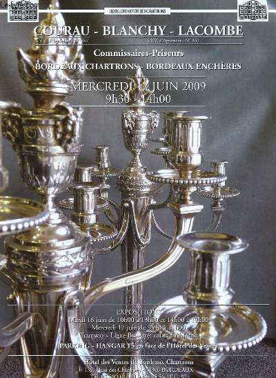 Catalogue de ventes aux enchres - 17 juin 2009 - Htel des ventes des Chartrons - Bordeaux : bijoux, argenterie ancienne et moderne, dbut XIXe, mtal argent