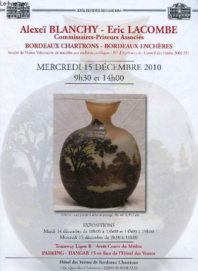 Catalogue de ventes aux enchres - 15 dcembre 2010 - Htel des ventes des Chartrons - Bordeaux : argenterie, mtal argent, dcorations, bijoux